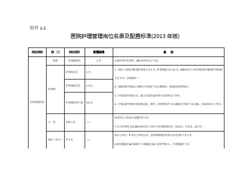 护理配置标准