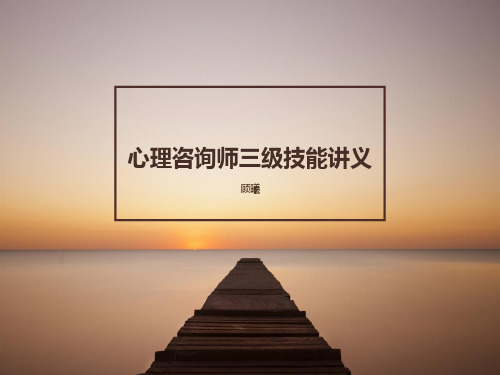 心理咨询师三级技能讲义