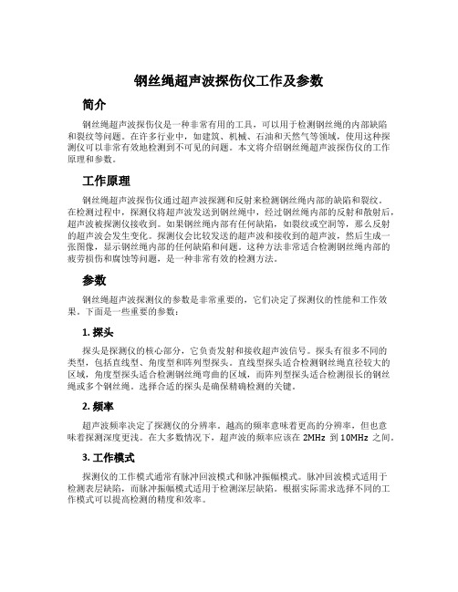 钢丝绳超声波探伤仪工作及参数