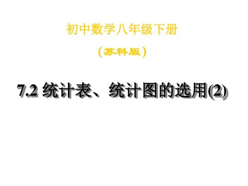 苏科版八年级数学下册课件：7.2 统计表、统计图的选用