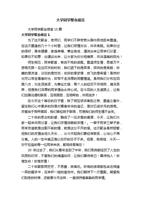 大学同学聚会感言