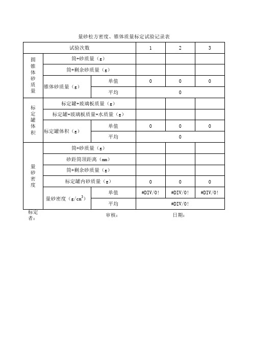 灌砂法用量砂标定(自动计算)