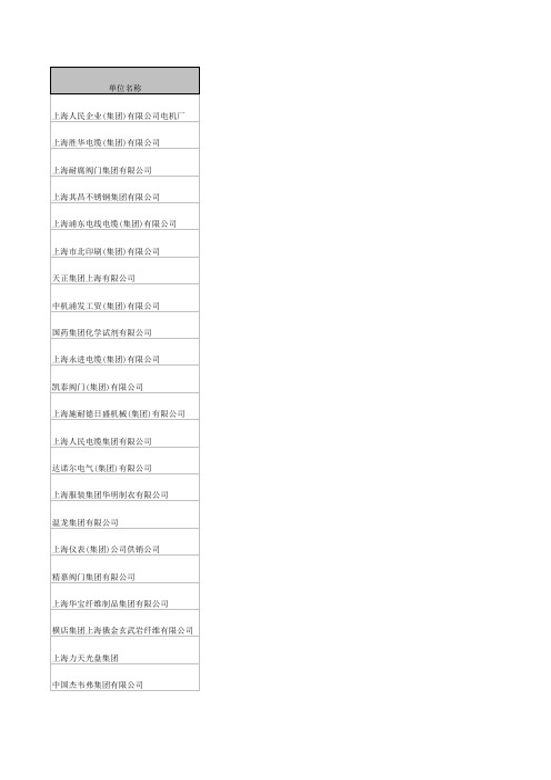 上海集团,企业,公司 联系人联系地址名录