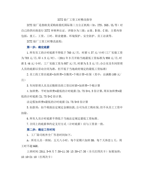 ICTI验厂工资工时整改指导