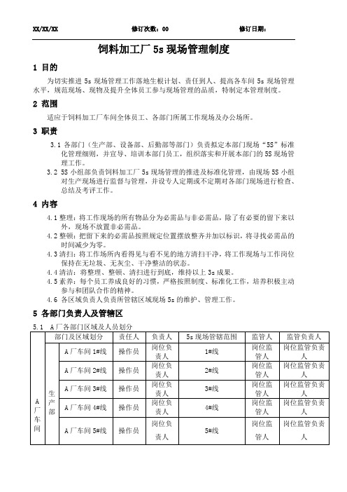 饲料加工厂5s现场管理制度[JY0003] 