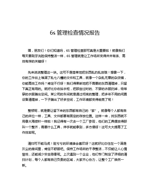 6s管理检查情况报告