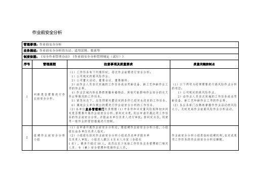 作业前安全分析