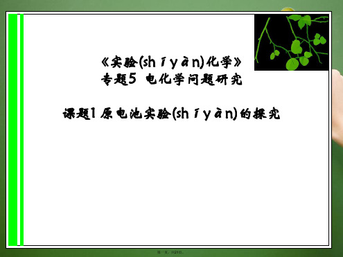 高中化学 5.1 原电池实验的探究课件 苏教版选修6