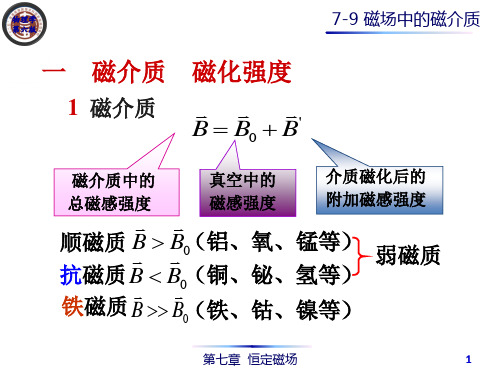 《物理学》第六版-马文蔚ppt 第07章 恒定磁场 7-9 磁场中的磁介质