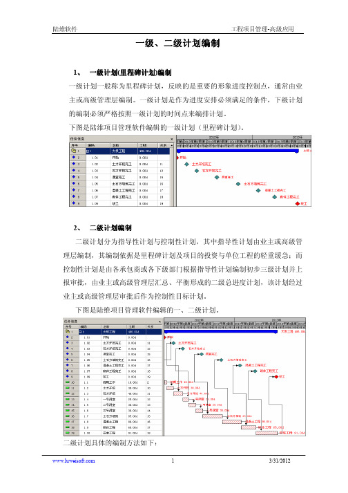 工程项目管理 - 一级、二级计划编制