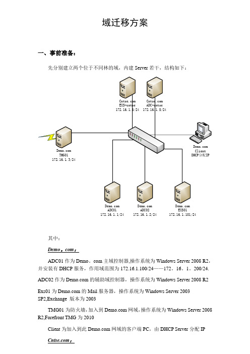 Windows域(AD)迁移方案