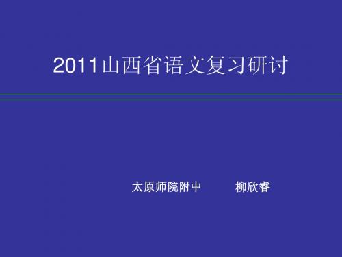 2011山西省语文复习讲座