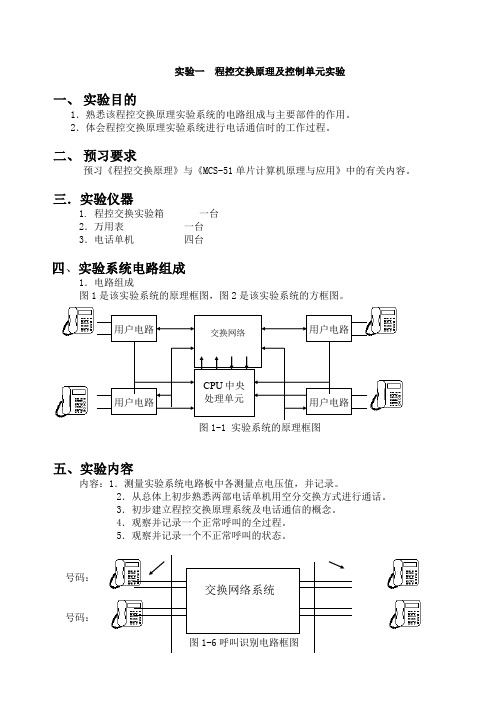 程控交换三个实验   通信专业