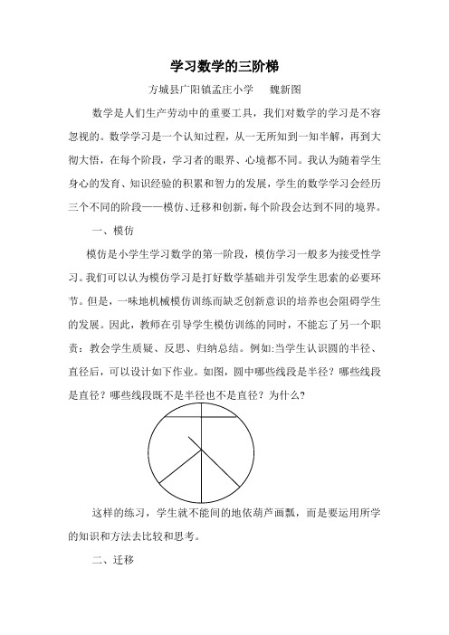 学习数学的三阶梯  魏新图