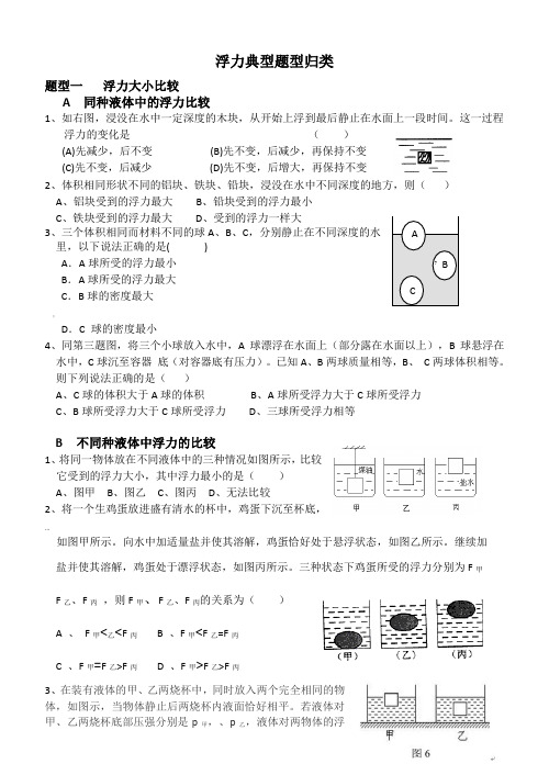 8上-1-浮力典型题型归类(修改整合版(原全题))