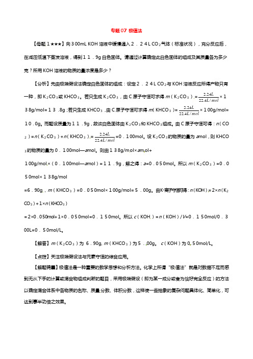 高中化学解题方法指导 极值法