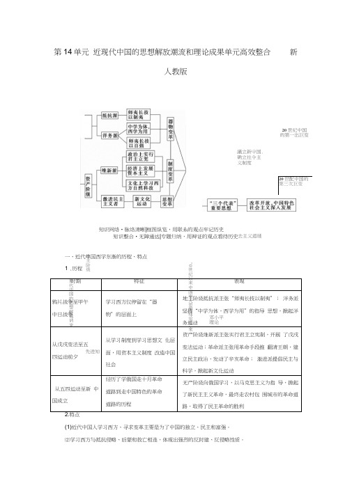 2018版高考历史一轮总复习第14单元近现代中国的思想解放潮流和理论成果单元高效整合新