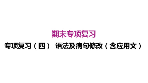 部编人教版语文 八下期末专项复习(四) 语法及病句修改(含应用文)