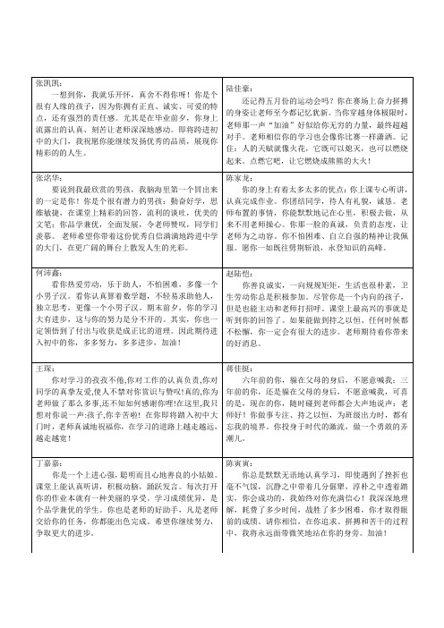 2010六(2)下评语