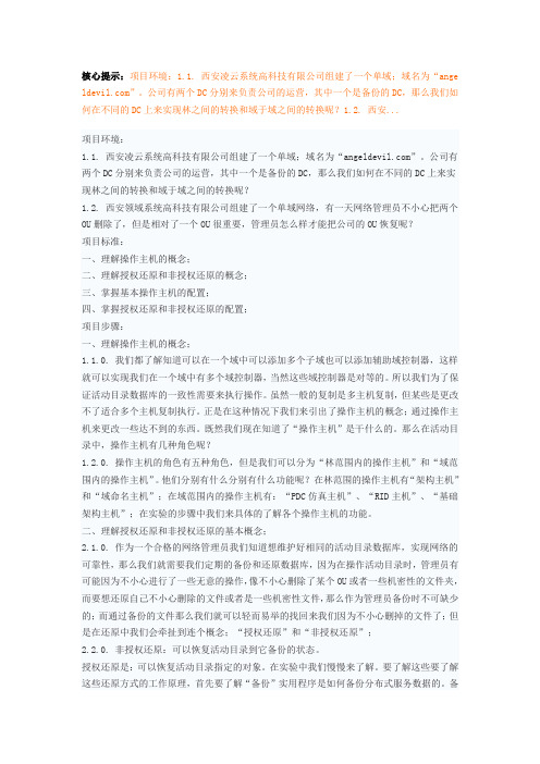 windows 活动目录灾难恢复与授权恢复