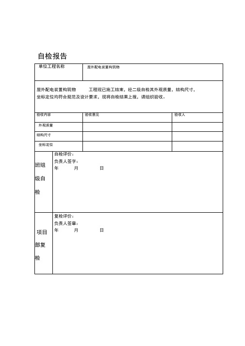 三级自检报告