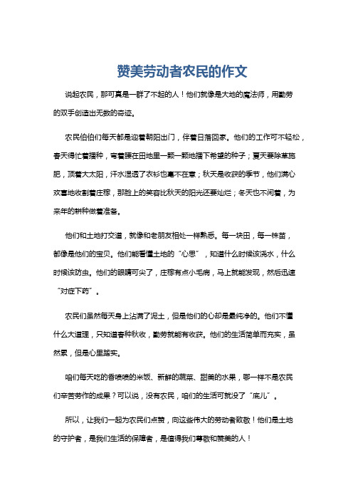 赞美劳动者农民的作文