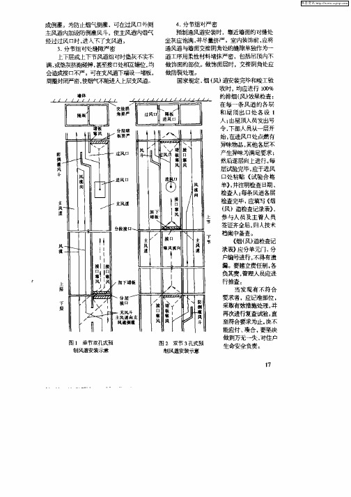 通风道防堵塞、防窜风措施