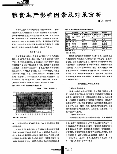 粮食生产影响因素及对策分析