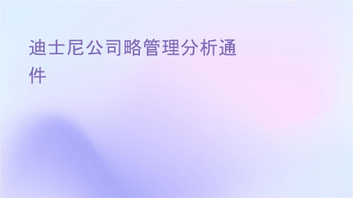 迪士尼公司战略管理分析通用课件