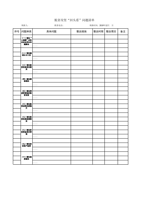 脱贫攻坚“回头看”问题清单