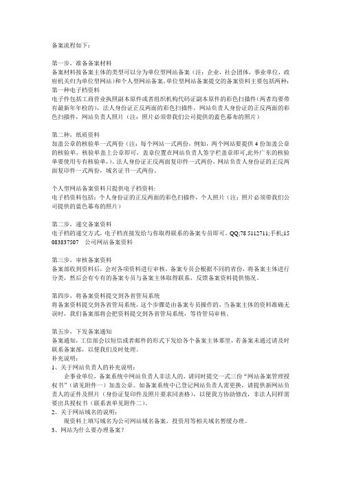 公司网站备案资料