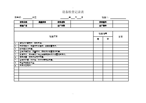 设备检查记录表