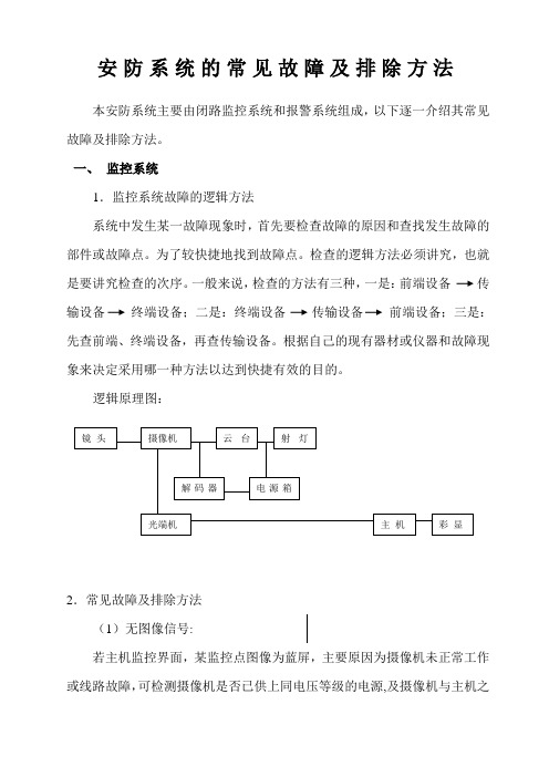 安防系统的常见故障及排除方法