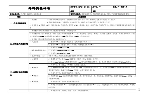 板式家具工序质量标准及检验规范