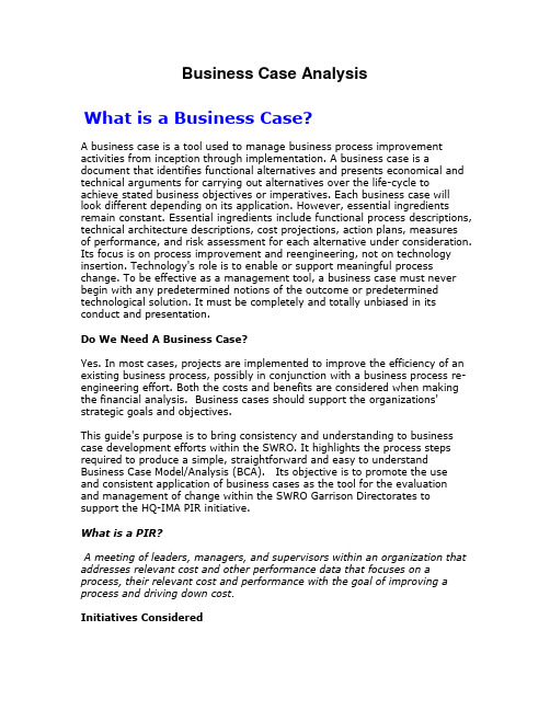 Business Case Analysis