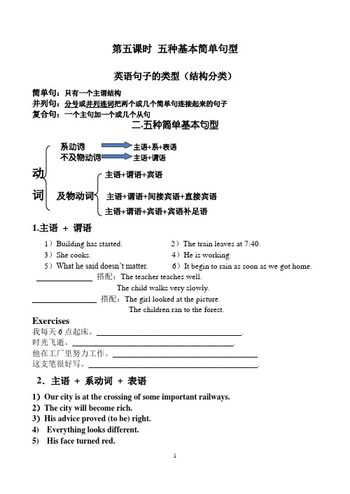 第五课 英语五种基本句型