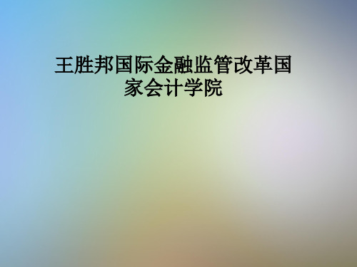 王胜邦国际金融监管改革国家会计学院