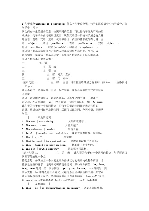 高中英语句子成分分析