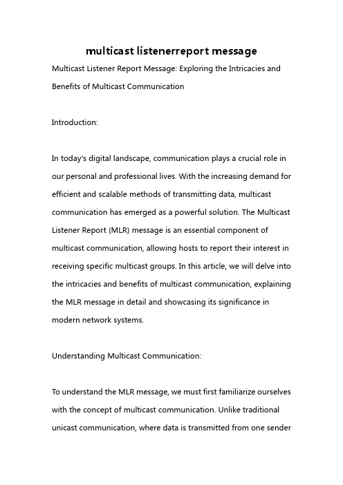 multicast listenerreport message