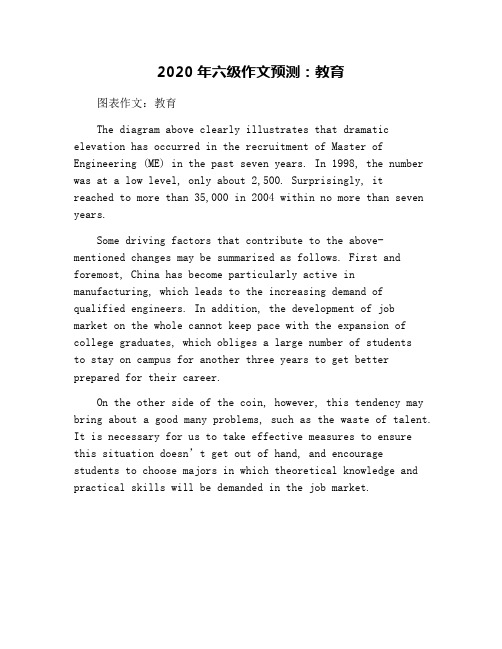 2020年六级作文预测：教育