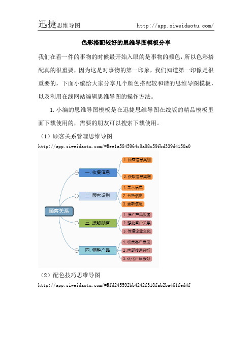 色彩搭配较好的思维导图模板分享