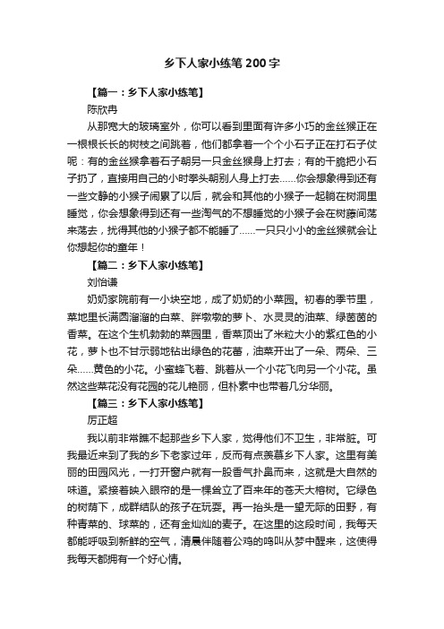 乡下人家小练笔200字