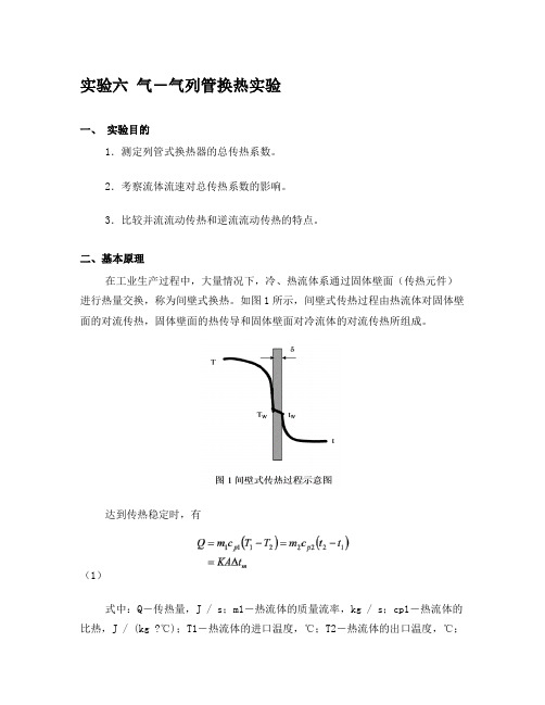 实验六列管换热器实验