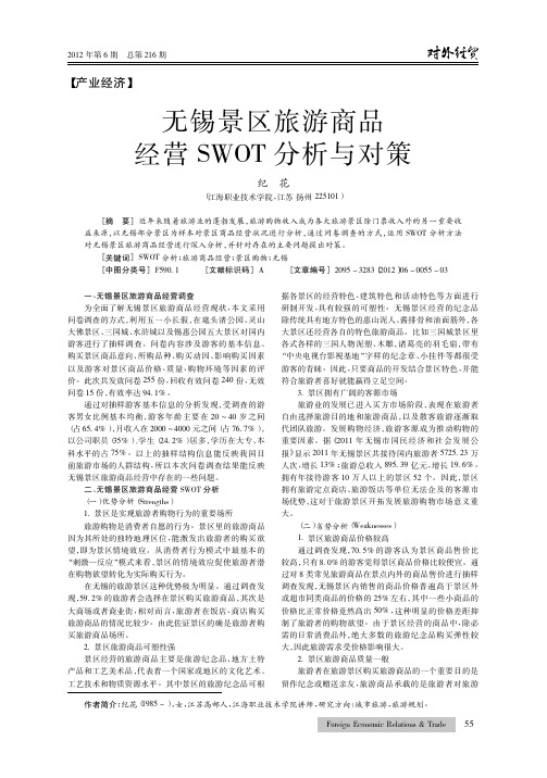 无锡景区旅游商品经营SWOT与对策