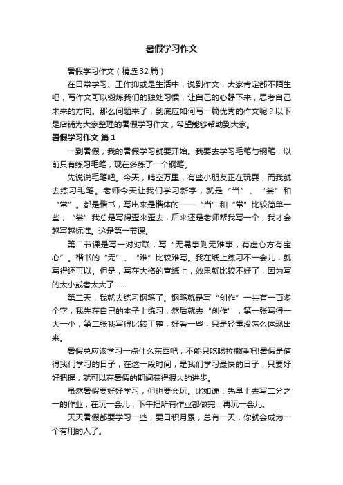 暑假学习作文