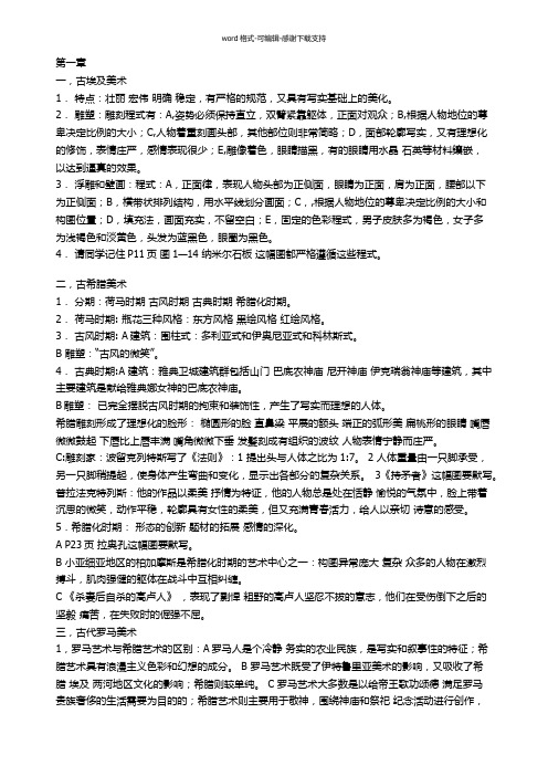 大学外国美术史复习资料总结