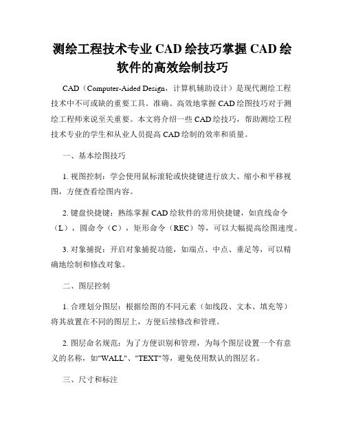 测绘工程技术专业CAD绘技巧掌握CAD绘软件的高效绘制技巧