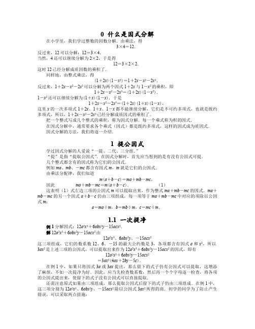 初中数学小蓝本_因式分解_01提公因式