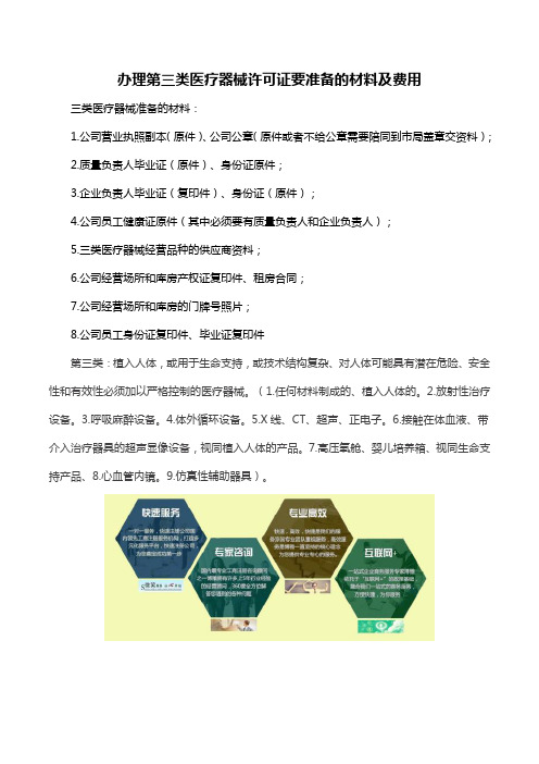 办理第三类医疗器械许可证要准备的材料及费用