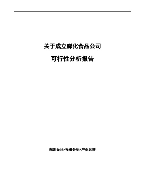 关于成立膨化食品公司可行性分析报告